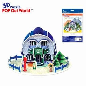 3D Puzzel: House card (blauw), Verzamelen, Speelgoed, Nieuw