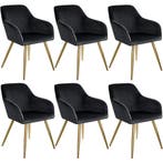 Eetkamerstoel Marilyn fluweellook, gouden poten - zwart/goud, Verzenden, Nieuw