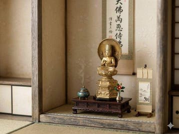 Japanese Vintage Gilded Metal Buddhist Statue - Seated