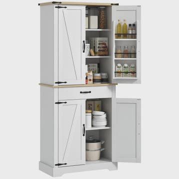 HOMCOM Keuken Buffetkast met 4 Deuren, Lade en 6 Verstelbare, Verzenden, Nieuw