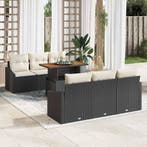 vidaXL Tuin Sofa Set met opslag 7 pcs Zwart Poly riet, Verzenden, Nieuw, Rotan