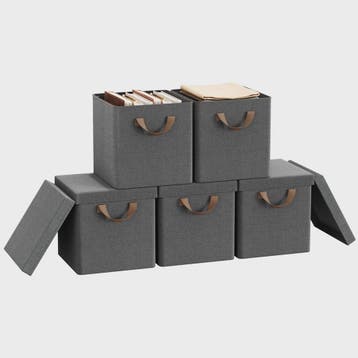 Opvouwbare Opbergbox met Deksel - Set van 3 of 5 - Stoffen O, Huis en Inrichting, Verzenden, Nieuw