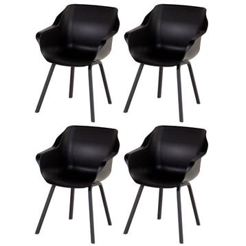 Hartman Sophie Element dining armstoel- Carbon black - 4 st., Verzenden, Nieuw, Overige materialen