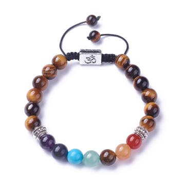 Buddha Chakra Ohm verstelbaar met gemengde edelsteen kral..., Ophalen of Verzenden, Nieuw, Kraal