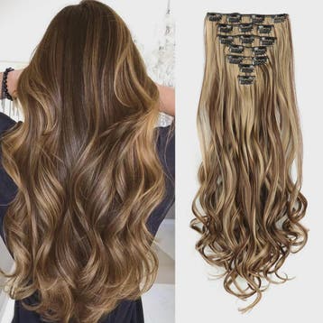 Clip-in Haarverlenging 7 Delig - 55cm Lang Krullend Syntheti, Verzenden, Nieuw