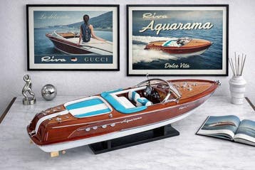 Maquette Riva Aquarama 67 cm bois Luxe 1:12 - Modelboot, Nieuw