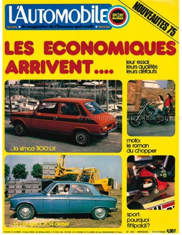 1974 LAUTOMOBILE MAGAZINE 342 FRANS, Boeken, Nieuw, Author