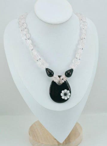 Zilver, Zonder reservering - Halsketting - KWARTS EN ONYX