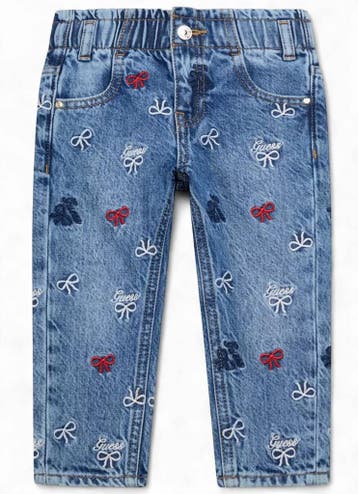 Guess meisjes broek denim stikjes - 152 (11-12 jaar), Ophalen of Verzenden, Nieuw