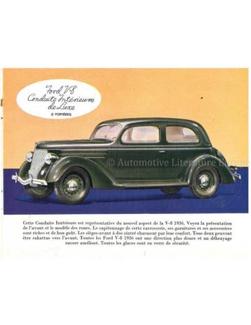 1936 FORD V8 BROCHURE FRANS, Nieuw, Author