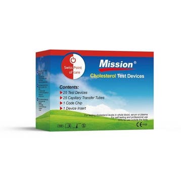 Mission® Cholesterol 3 in 1 Teststrips 25 stuks + 25, Diversen, Verzenden, Nieuw