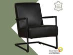 Leren fauteuil Lodge, Huis en Inrichting, Fauteuils, Industrieel, Modern, Scandinavisch, Nieuw, Ophalen of Verzenden, 50 tot 75 cm