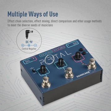 SONICAKE Portal QDS-06: 3-Kanaals Gitaar Effecten Pedaal met, Verzenden, Nieuw