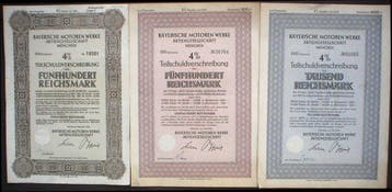 Duitsland. 3 x BMW Bayerische Motorenwerke 500 + 1000 RM