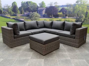 Rio hoek loungeset 7-delig antraciet, Tuin en Terras, Tuinsets en Loungesets, Ophalen of Verzenden, Nieuw, Wicker