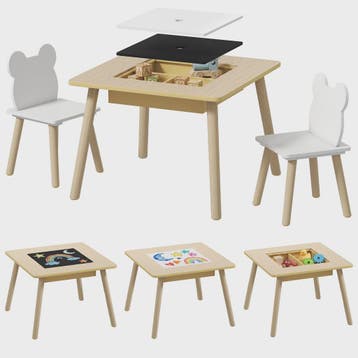 AIYAPLAY Kinder Speeltafel met 2 Stoelen - Opbergruimte & Om, Verzenden, Nieuw
