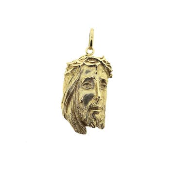 Gouden hanger van Jezus met een doornenkroon, Ophalen of Verzenden, Gebruikt, Goud, Overige merken
