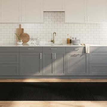 vidaXL Vloerkleed rechthoekig 100x300 cm bamboe zwart, Verzenden, Nieuw, Zwart