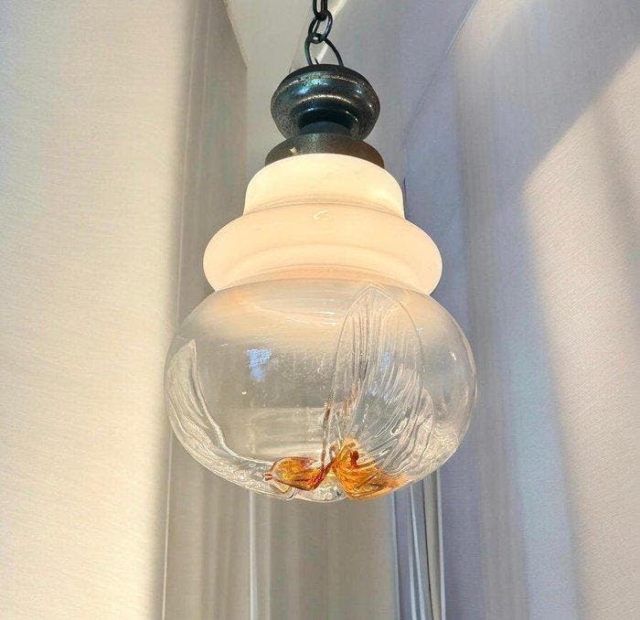 Plafondlamp - Glas, Antiek en Kunst, Curiosa en Brocante