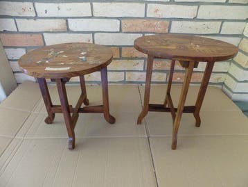 Set bijzettafels (2) - Palissander - Twee ingelegde, Antiek en Kunst