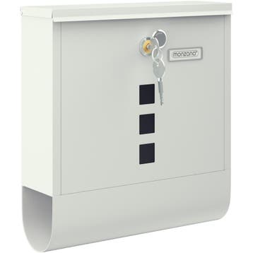 Brievenbus Wit Staal 30,5x10x33,5cm (Brievenbussen), Verzenden, Nieuw