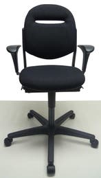 Bureaustoel Ahrend 220 nieuwe stof, 4 jaar garantie, Ophalen of Verzenden, Gebruikt, Zwart, Bureaustoel