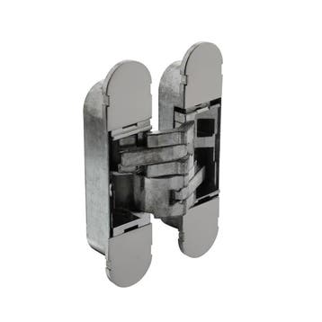Scharnier 130x30mm onzichtbaar nikkel 3D verstelbaar - vo..., Ophalen of Verzenden, Nieuw, Overige materialen, Scharnier