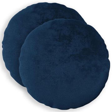 vidaXL Kussensloop 2 pcs HEERLEN Marineblauw Ø 60 cm Flanel, Verzenden, Nieuw