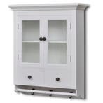 vidaXL Keukenbovenkast met glazen deur hout wit, Verzenden, Nieuw, Wit