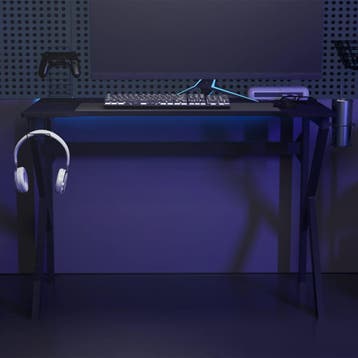 vidaXL Gamingbureau met K-vormige poten 110x60x75 cm zwart, Huis en Inrichting, Bureaus, Verzenden, Nieuw