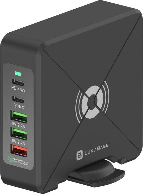 Oplader – 75W 5-poorts USB-C PD 45W & QC3.0 – Snelladen –, Telecommunicatie, Mobiele telefoons | Telefoon-opladers, Ophalen of Verzenden