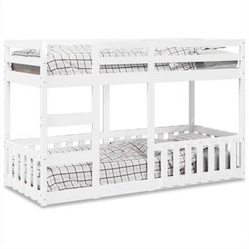 vidaXL Stapelbed 90x190 cm massief grenenhout wit, 90 cm, Eenpersoons, Verzenden, Wit