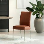 Set van 6 Leren eetkamerstoelen Real - Toledo Terra, Huis en Inrichting, Stoelen, Ophalen of Verzenden, Nieuw, Leer
