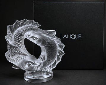 Lalique - Marc Lalique - sculptuur, Deux poissons (taille, Antiek en Kunst
