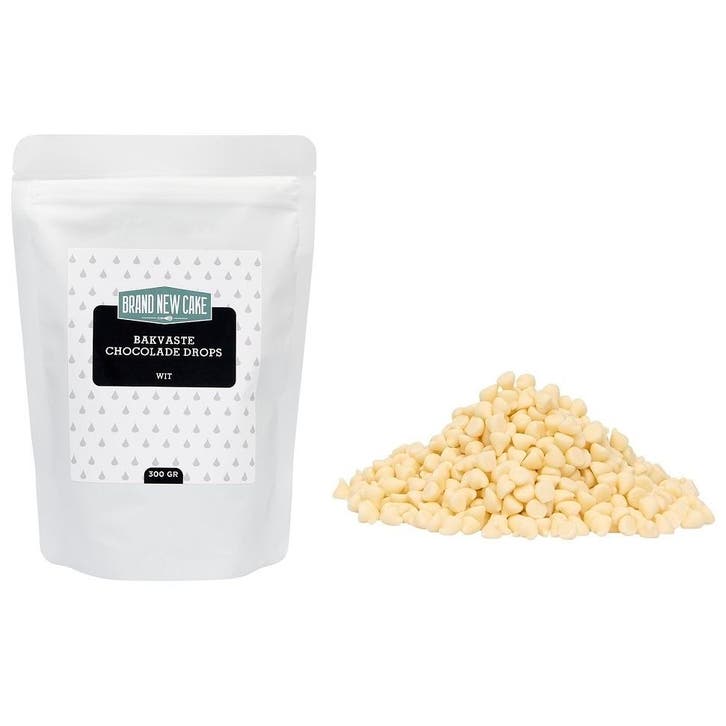 BrandNewCake Bakvaste Chocolade Drops Wit 300g, Hobby en Vrije tijd, Taarten en Cupcakes maken, Nieuw, Verzenden