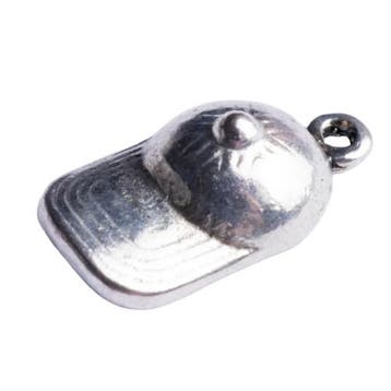 4 x metalen bedel van een petje zilver kleur (Bedels), Ophalen of Verzenden, Nieuw, Bedel