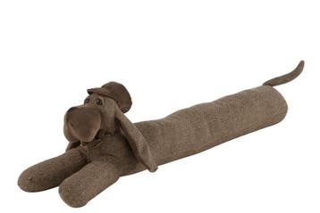 Tochtrol - tochtkussen - deurstop teckel met pet bruin, Verzenden, Nieuw