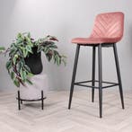 Gaby barkruk velvet 75 cm 2.0 - roze, Ophalen of Verzenden, Nieuw