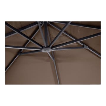 Zweefparasol Taurus Ø3,5mtr - taupe, Huis en Inrichting, Ophalen of Verzenden, Nieuw