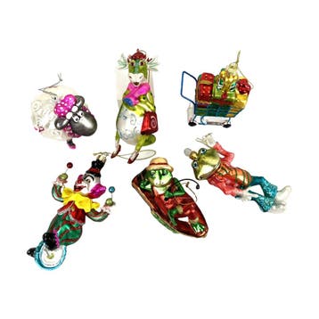 Kerst ornamenten fun glas / Kerstboom hangers - 6 Stuks -, Ophalen of Verzenden, Nieuw