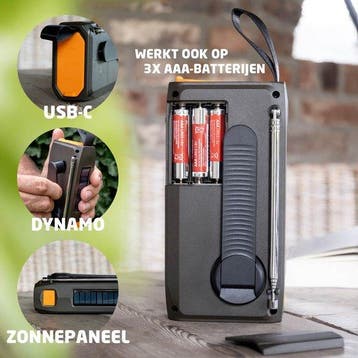 2dekans | BREND BR-2244 Noodradio met DAB en FM - Bluetooth, Ophalen of Verzenden, Zo goed als nieuw