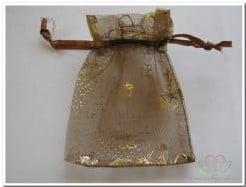 Cadeauzakje giftbag organza golden butterfly brown goud 7x9, Ophalen of Verzenden, Nieuw