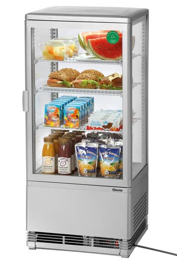 Bartscher Mini-koelvitrine 78L | Zilver | 3 roosters | Conve, Ophalen of Verzenden, Nieuw