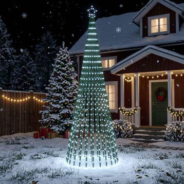vidaXL LED Kerstboom 300 cm 668 LEDs Koel wit Staal Zwart, Verzenden, Nieuw