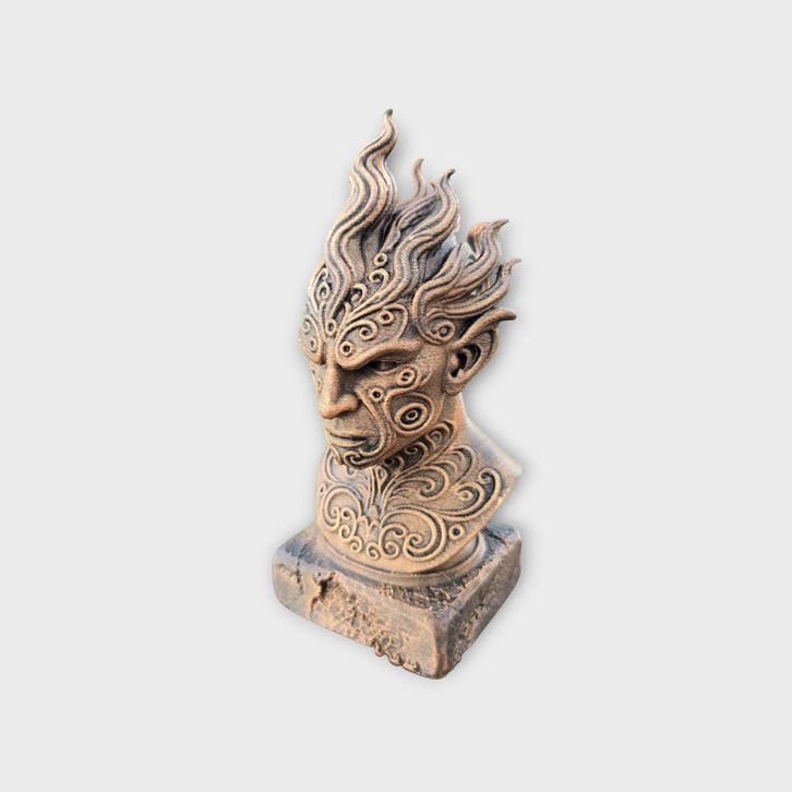 Bust of a Fire elemental statue - handpainted home decor myt, Verzamelen, Beelden en Beeldjes, Nieuw, Verzenden