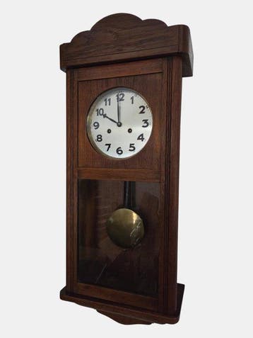 Wandklok - Hout - 1940-1950 - Oude wandklok Junghans