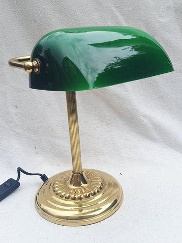 Bureaulamp - Notarislamp of bankierslamp - Opalineglas en