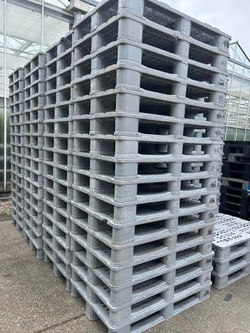 kunststof pallets zwaar 80x120 cm partij grijs en zwart