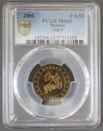Monaco Km 172 50 Cent 2001 Ritter Grimaldi Pcgs Ms65, Postzegels en Munten, Verzenden