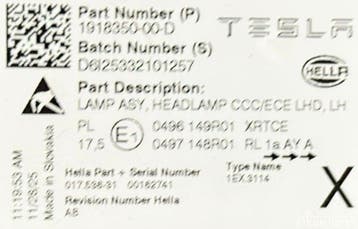Tesla Model Y Facelift LED linker koplamp links 1918350-00-D, Auto-onderdelen, Verlichting, Ophalen, Gebruikt